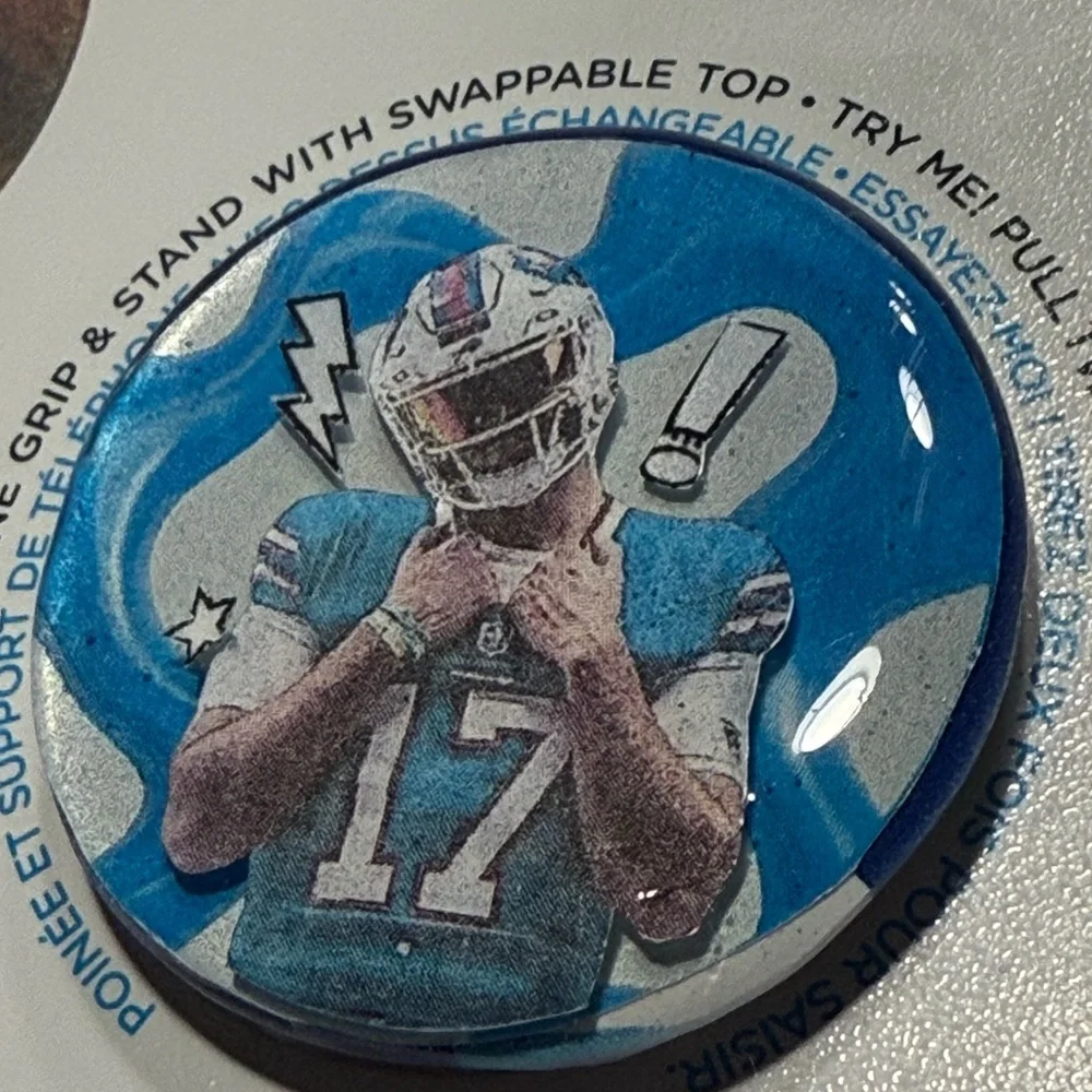 PopSocket PopGrip with Buffalo Bills Josh Allen in Blue and White with 3D effect